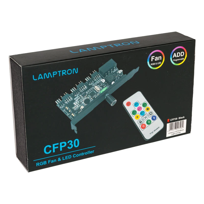 Kontroler wentylatorów i oświetlenia LED RGB na slot PCI Lamptron CFP30, czarny