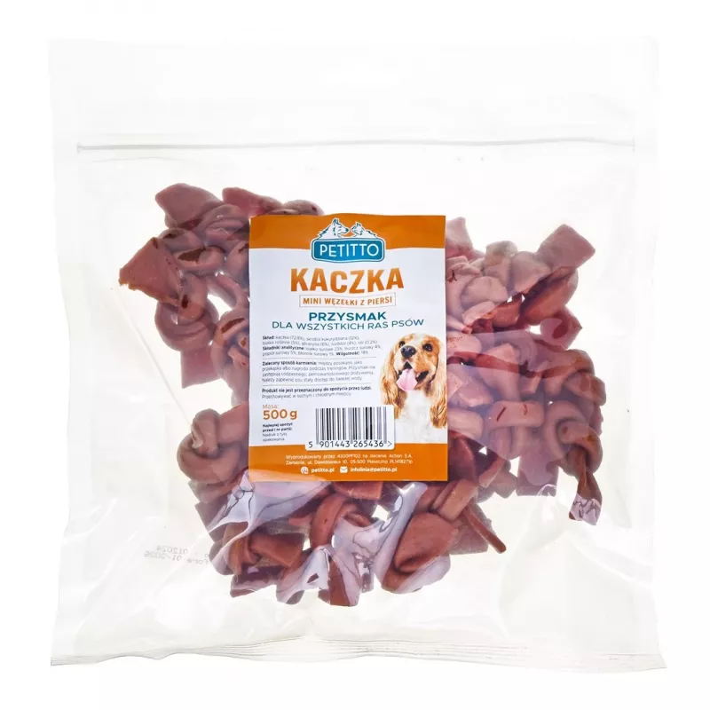 PETITTO mini węzły z piersi kaczki - przysmak dla psa - 500 g