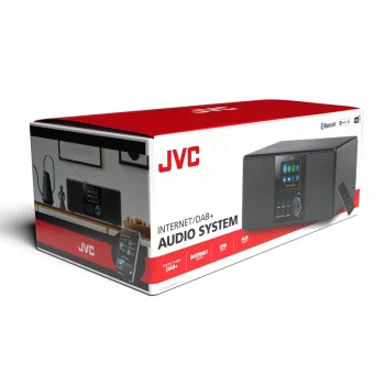 Internet Radio JVC RA-E981B — Wi‑Fi & Bluetooth streaming, DAB+, FM, 2x5W, 40 presets, USB, AUX, LCD display