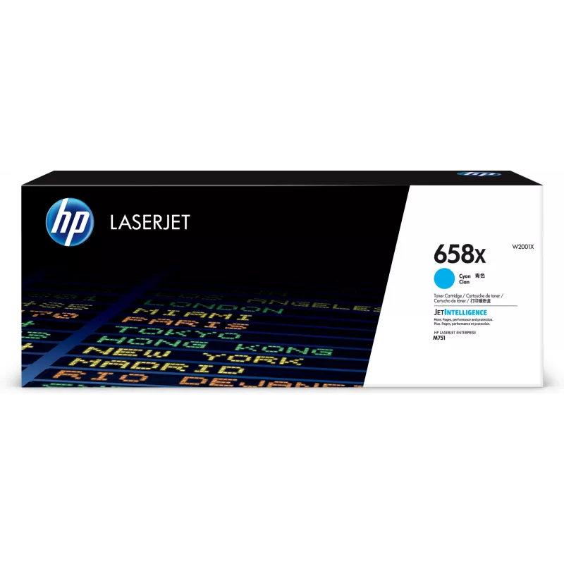 HP 658X Oryginalny toner laserowy Jet o zwiększonej wydajności, kolor cyjan, 28000 stron, cyjan, 1 szt.
