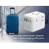Adapter podróżny GEMBIRD TPA-2A3C70-01-W — wtyczka typu I, 3× USB-C (70W), 2× USB-A (18W), 100–250V, biały