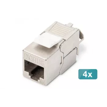 Digitus CAT 6A Moduł Keystone ekranowany, beznarzędziowy, 4 szt.