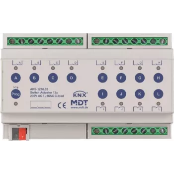 MDT - siłownik przełączający 12-kanałowy 8TE REG 230VAC 16A C-Last 140uF (AKS-1216.03)