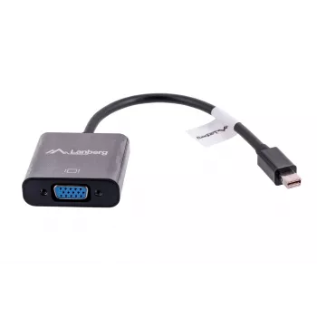 adapter kablowy VGA (D-Sub) na Mini DisplayPort LANBERG AD-0006-BK, 0,2 m, DisplayPort 1.2, 1920×1200@60Hz, żeński MiniDP, czarny