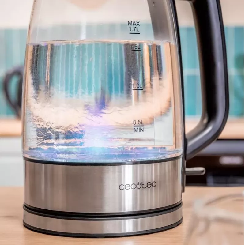 Czajnik Cecotec | ThermoSense 340 Clear | Elektryczny | 2200 W | 1,7 L | Szkło | Obrotowa podstawa 360° | Przezroczysty