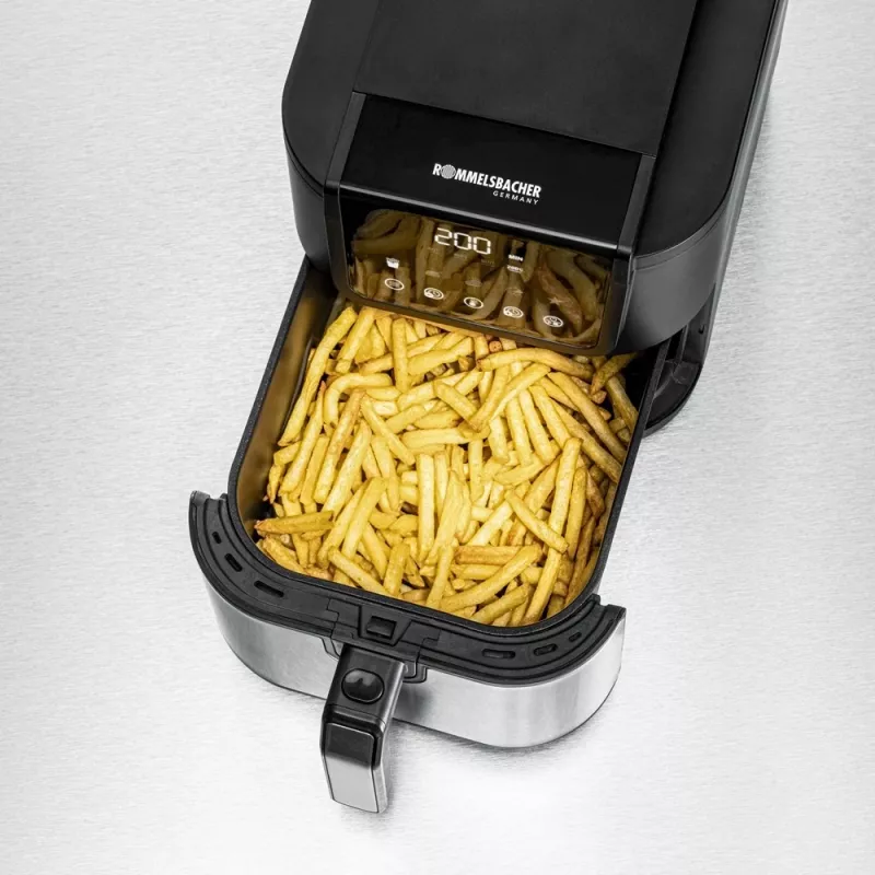 Frytkownica beztłuszczowa Rommelsbacher FRH 1500 — 5 L, 1500 W, stal nierdzewna/czarny
