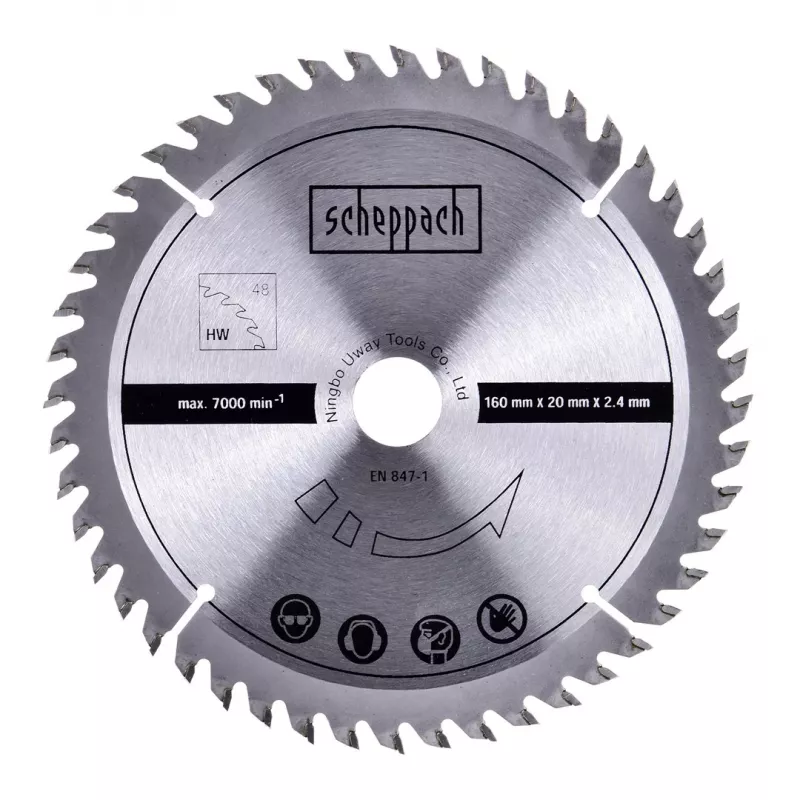 Pilarka tarczowa Scheppach PL55, 1200 W, 230 V, tarcza Ø160 mm, 24T, głębokość cięcia 49,5 mm (90°), regulacja kąta, drewno
