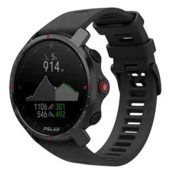 Polar Grit X Pro - Titanium - Zegarek sportowy z paskiem - perforowana skóra - szary - Rozmiar paska: M/L - Wyświetlacz 3cm (1.2) - Bluetooth - 41 g (90085777)