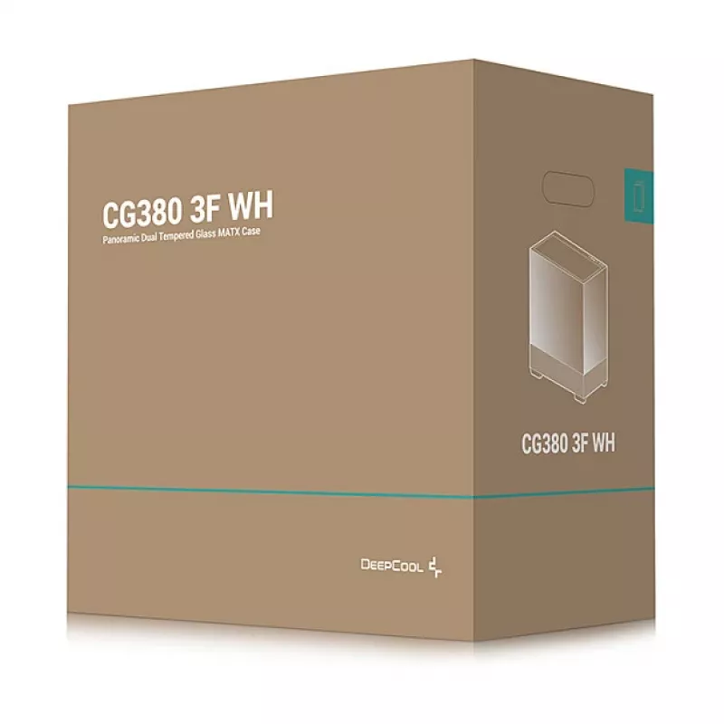 Obudowa PC Midi Tower DeepCool CG380 3F WH — Biała, 235×437×451 mm, obsługa 2,5 cala/3,5 cala, PSU na dole, 3 wentylatory 120 mm zainstalowane