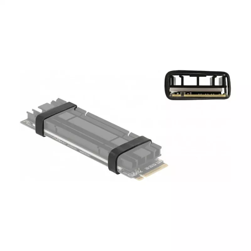 Dysk SSD DeLOCK Gumowy pierścień do montażu dysku SSD M.2 i radiatora czarny 10 sztuk