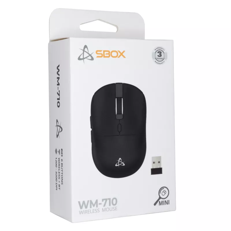 Mysz SBOX WM-710 Czarna Bezprzewodowa