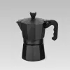 Maestro MR-1666-3-Czarny – moka pot, ręczny aluminiowy ekspres do kawy na 3 filiżanki, 150 ml, czarny
