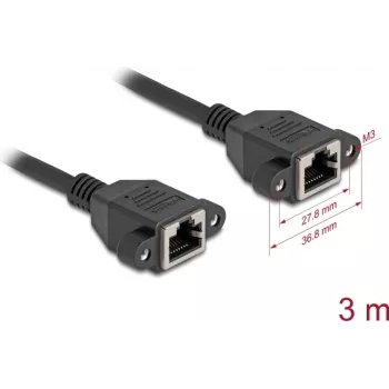 Kabel sieciowy DeLOCK 90786 Czarny 3m Cat6a S/FTP
