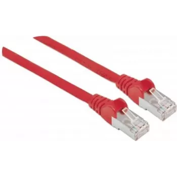 Kabel krosowy sieciowy Intellinet, Cat5e, 5 m, czerwony, CCA, SF/UTP, PVC, RJ45, pozłacane styki, bezzaczepowy, z osłoną, dożywotnia gwarancja