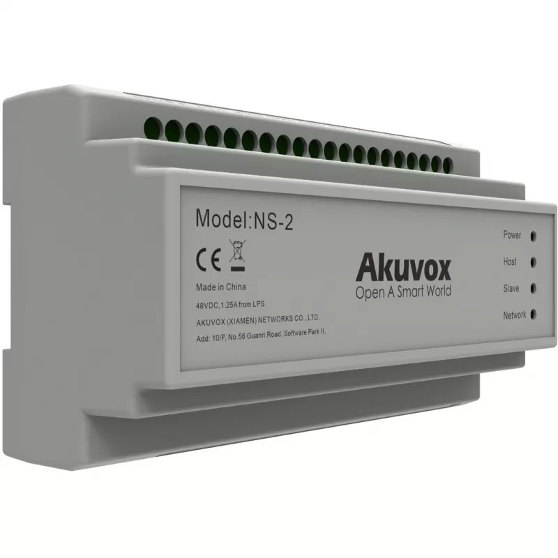 Akuvox NS-2 przełącznik sieciowy Fast Ethernet (10/100) Szyna DIN Szary
