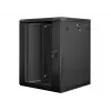 Lanberg ścienna szafa instalacyjna rack 19'' 15U 600x600mm czarna (szklane drzwi)