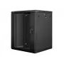 Lanberg ścienna szafa instalacyjna rack 19'' 15U 600x600mm czarna (szklane drzwi)