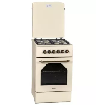 Kuchenka gazowo-elektryczna MPM MPM-56-KRM-14, 56 cm, 4 palniki gazowe, piekarnik elektryczny, kremowy