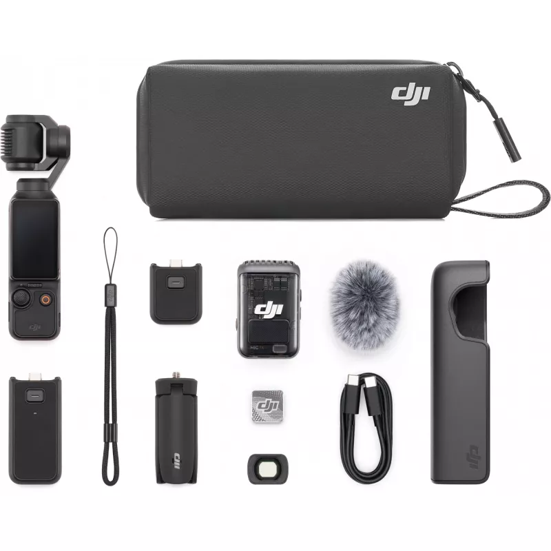 DJI Osmo Pocket 3 Creator Combo – 1 CMOS Gimbal-Kamera, 4K/120fps, 2-calowy ekran dotykowy OLED