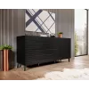 Komoda cama meble Nova 155x40x72 cm Czarny Mat, rama MDF 16 mm, drzwi 18 mm