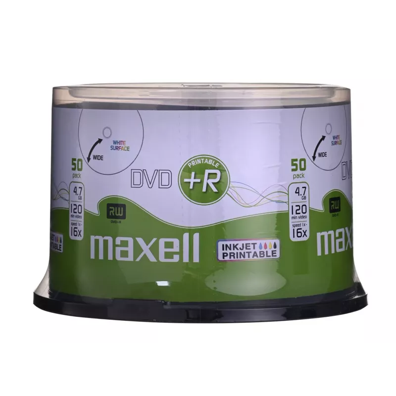 MAXELL DVD+R 4,7 GB 16x 50 szt. nadrukowywalnych w pudełku
