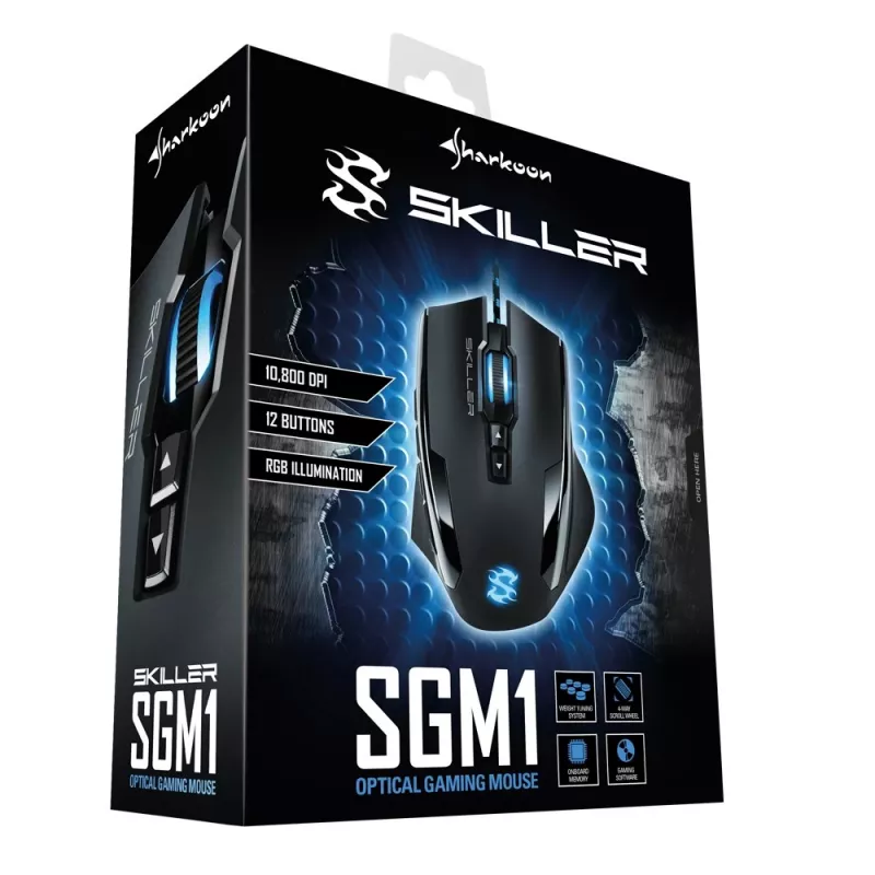 Mysz Sharkoon Skiller SGM1 do gier Praworęczna USB Typu-A Optyczna 10800 DPI