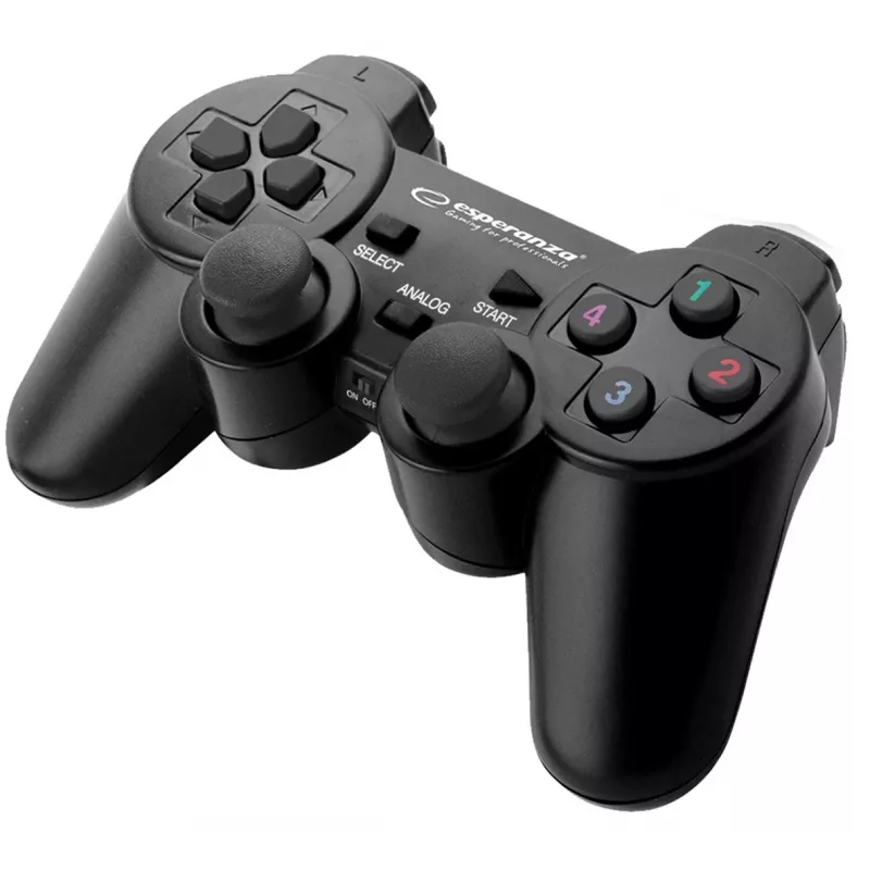 Kontroler do gier Esperanza EGG108K Czarny USB 2.0 Gamepad Analogowy / Cyfrowy PC, Playstation 3