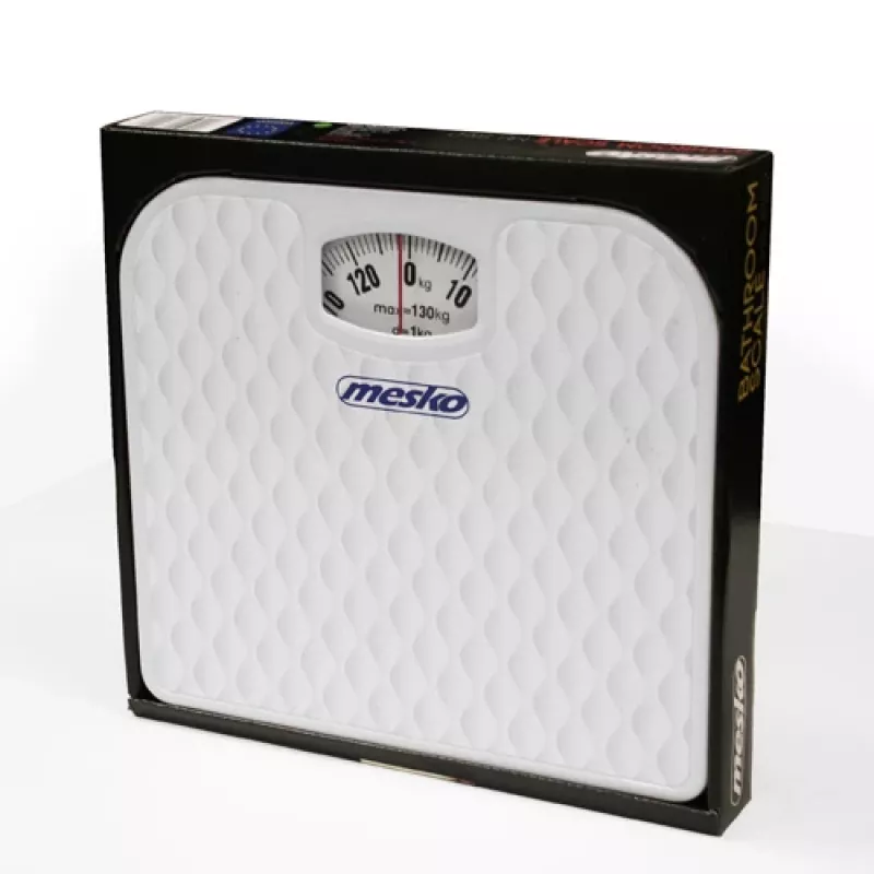 Waga mechaniczna Mesko MS 8160 Maksymalne obciążenie 130 kg Dokładność 1000 g Biała