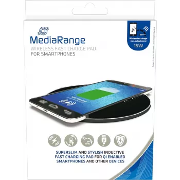 Ładowarka do urządzeń mobilnych MediaRange MRMA118 USB bezprzewodowa szybkie ładowanie czarna