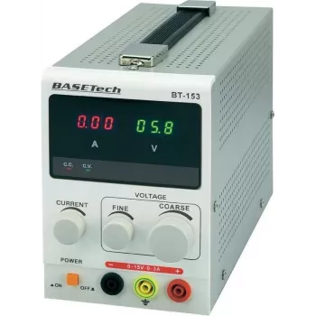 Laboratoryjny zasilacz prądu stałego Basetech BT-153 0–15 V, 0–3 A