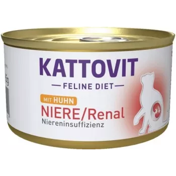 Mokra karma dla kota KATTOVIT Niere/Renal Chicken 185 g — weterynaryjna dieta nerkowa, koty dorosłe, puszka 185 g