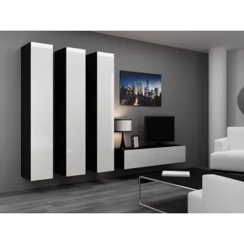 Cama pełna Szafka VIGO '180' 180/40/30 biały/czarny połysk