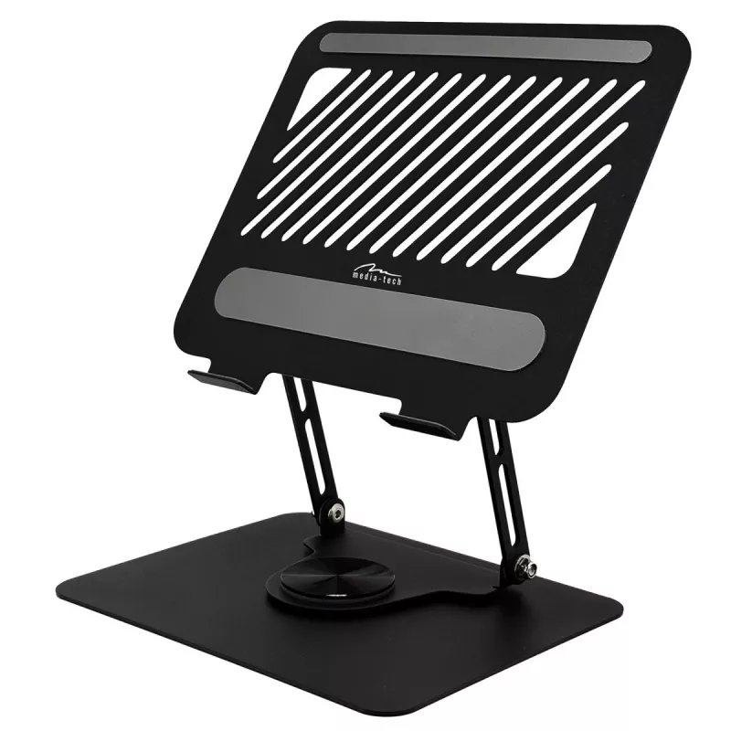 Stojak na laptopa MEDIA-TECH MT2662 — regulowana wysokość, składany, aluminiowy, do laptopów 10–17 cali