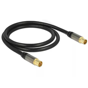 Kabel koncentryczny RG-6/U DeLOCK 88922 1 m IEC Czarny