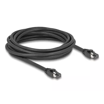 Delock - Kabel sieciowy - RJ-45 (M) do RJ-45 (M) - 5,0 m - 7,5 mm - S/FTP - CAT 8.1 - bezhalogenowy, Snagless, do 40 Gb/s szybkości transmisji danych - czarny (80236)