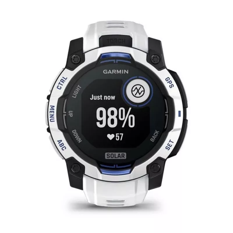 Smartwatch GARMIN Instinct 2 45 mm, MIP 0,9 cala (176×176), GPS, Solar, silikonowy pasek niebiesko-biały