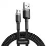 Kabel Baseus Cafule 2.4A 1m Micro USB (szary/czarny)