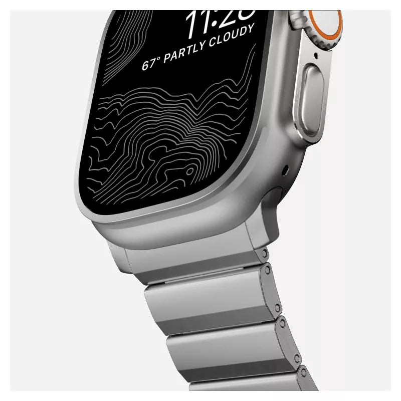 Pasek tytanowy NOMAD do Apple Watch 46mm/49mm srebrny