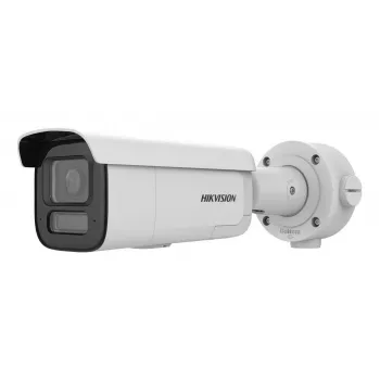 Kamera sieciowa typu bullet Hikvision Pro Series 4MP AcuSense z ostrzegawczą sygnalizacją świetlną i dźwiękową, zmiennoogniskowa zmotoryzowana