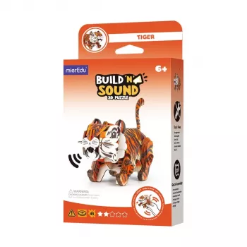 MierEdu Zbuduj i Posłuchaj Puzzle 3D - Tygrys