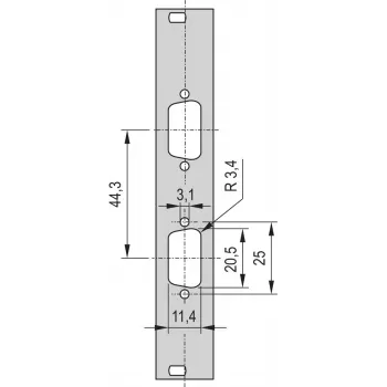 SCHROFF Panel przedni z wycięciem SUB-D - TEILFRONTPL.3HE 4TE 2X9 DC (30118336)