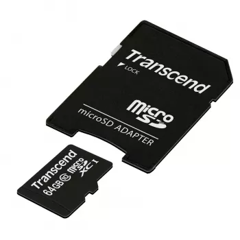 Pamięć Flash Transcend 64 GB microSDXC Class 10 z adapterem