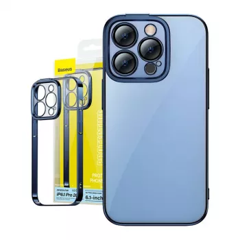 Etui ochronne Baseus do iPhone'a 14 Pro — przezroczyste, brokatowe, niebieskie