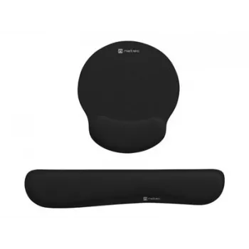 Podkładka pod mysz z podpórką nadgarstka NATEC Chipmunk 2 w 1 zestaw ergonomiczny czarny