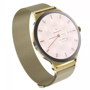 Smartwatch Garett Verona 2 Gold Mesh z Bluetooth i monitorem tętna