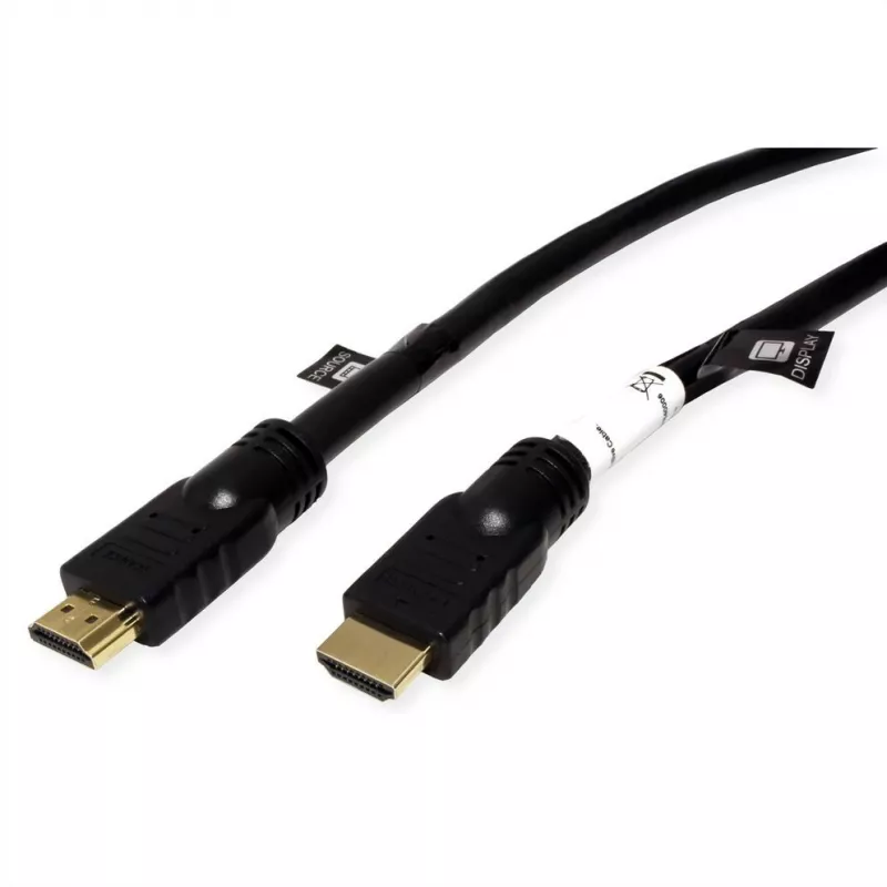 ROTRONIC-SECOMP Roline - Ultra High Speed - HDMI-Kabel mit Ethernet - HDMI männlich zu HDMI männlich - 20 m - abgeschirmt - Schwarz - aktiv, 2160p-Unt