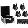 Zestaw oświetleniowy LED PAR EUROLITE 4x PAR-56 QCL z flight case'em i kontrolerem