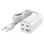 Ładowarka sieciowa MediaRange MRMA124 100 W AC, 3x USB-C, wejście 100–240 V, kabel 1,5 m, biała