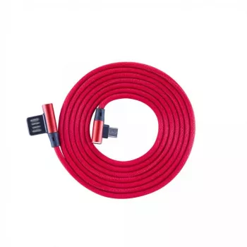 Sbox USB->Micro USB 90 M/M 1.5m USB-MICRO-90R truskawkowo-czerwony