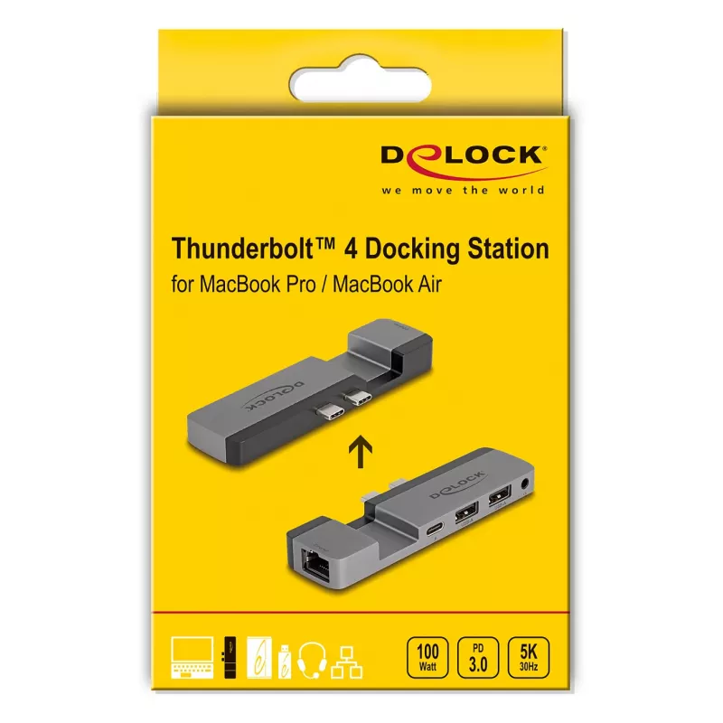 Stacja dokująca DeLOCK 87757 Thunderbolt 4 5K 100W PD 10Gbps LAN Audio